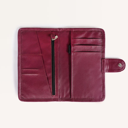 Maroon Travel Passport Wallet