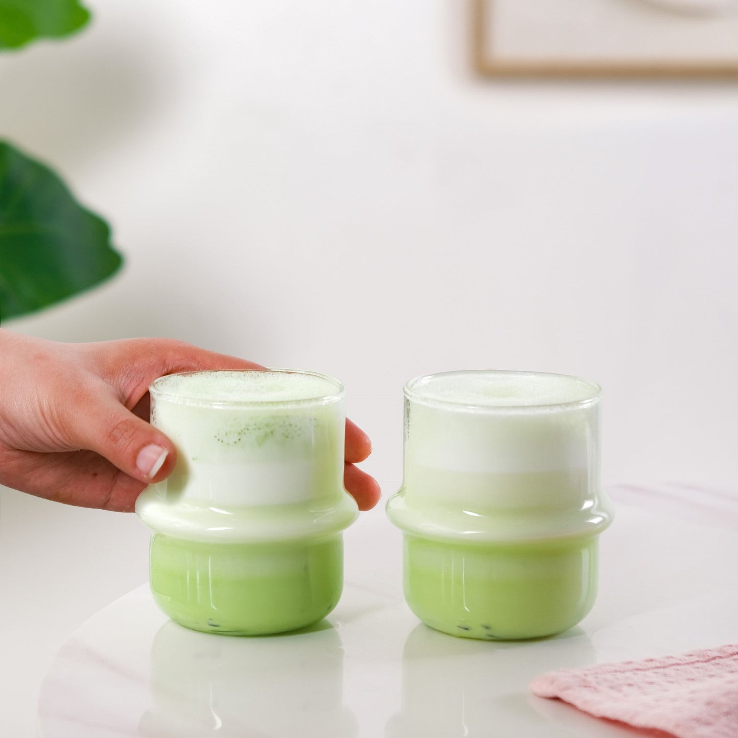 Matcha Orbit Glass Tumbler Set Of 2 300ml