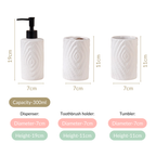 Contour Design Bathroom Accessories Set Of 3 White