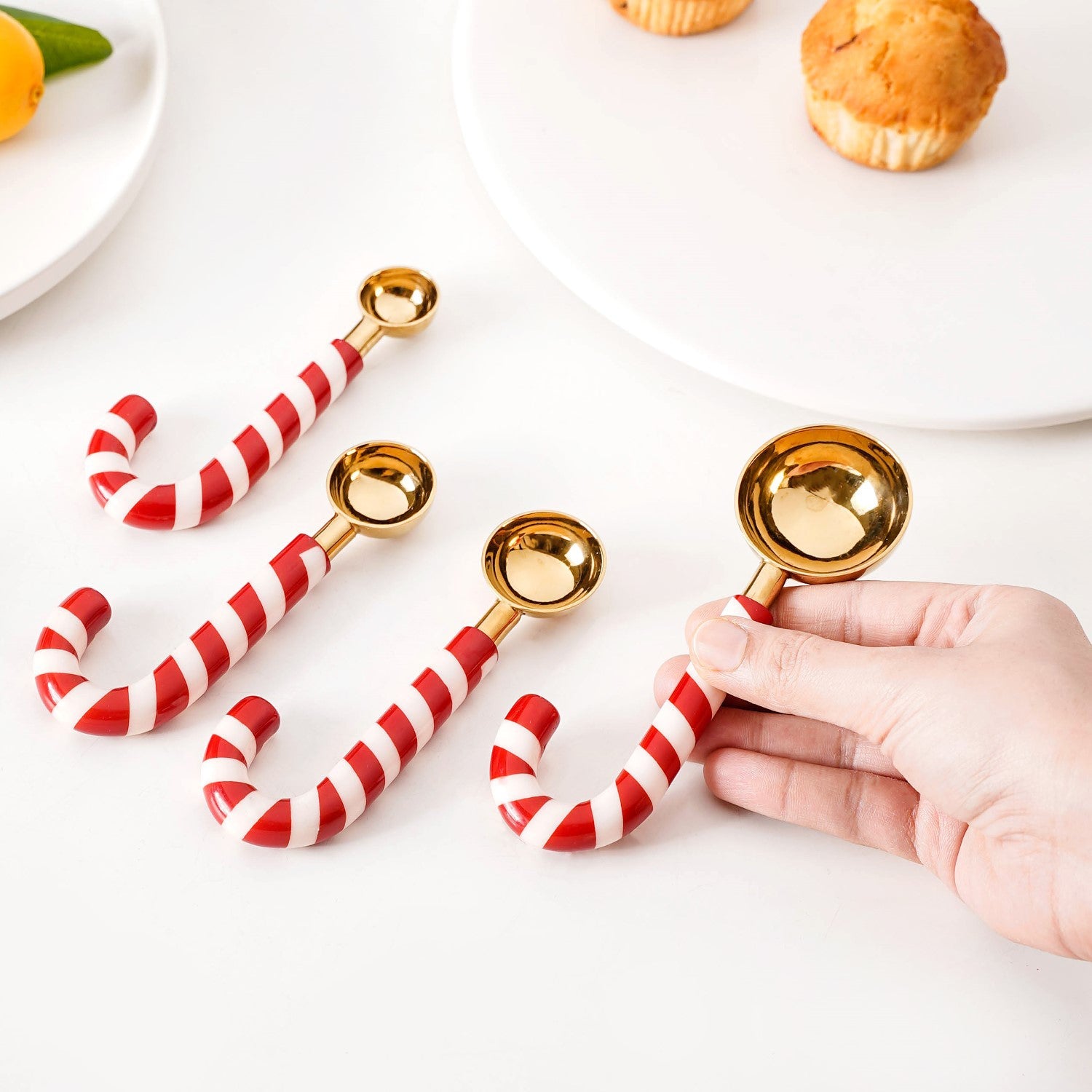 Candy Cane Measuring Spoon Set Of 4 Red White