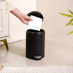Clean Curve Dustbin With Removable Bucket Black 3000ml
