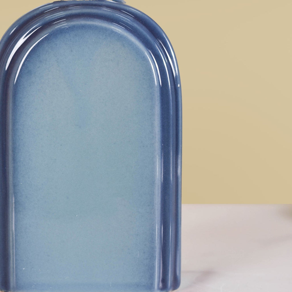 Art Deco Stoneware Bathroom Set of 3 Ocean Blue