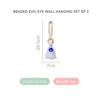 Beaded Evil Eye Wall Hanging Set Of 2
