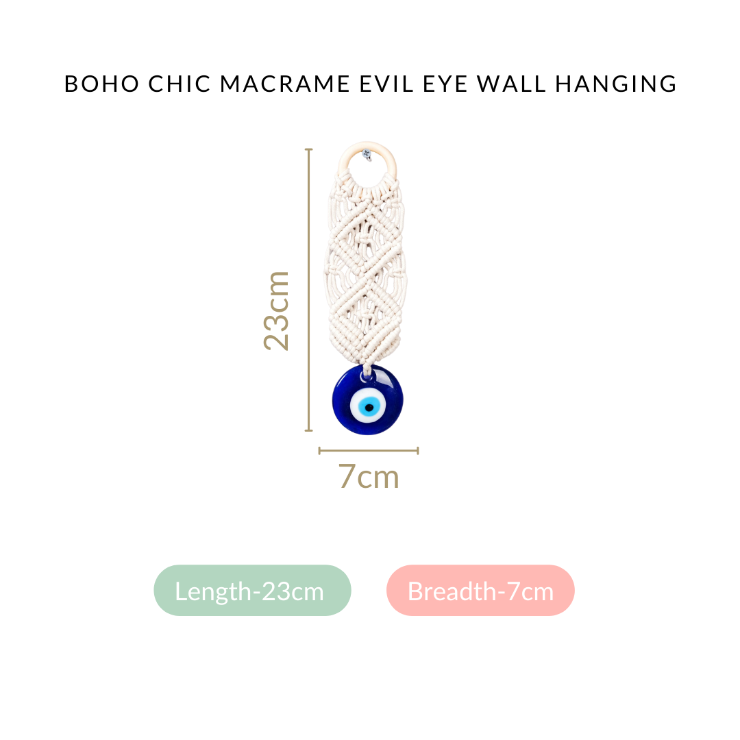 Boho Chic Macrame Evil Eye Wall Hanging