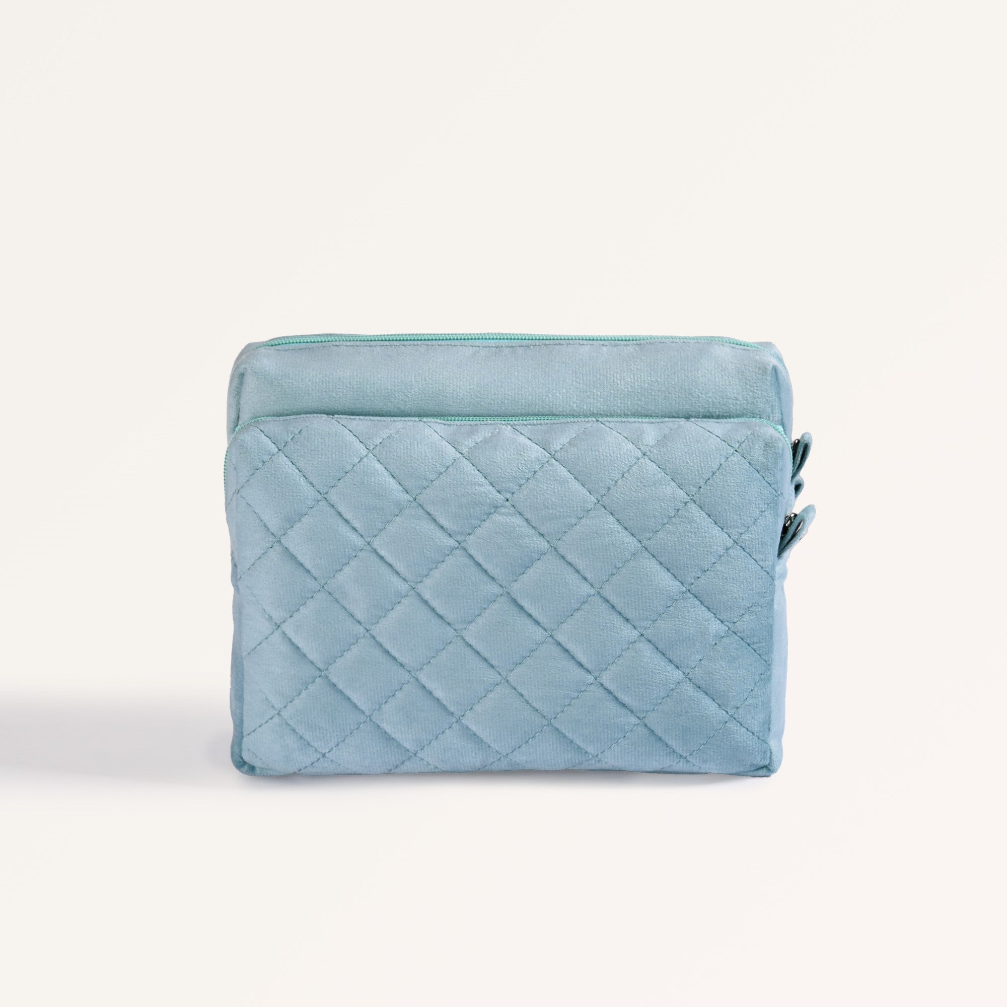 Plush Velvet Multipurpose 3 Section Pouch Mint