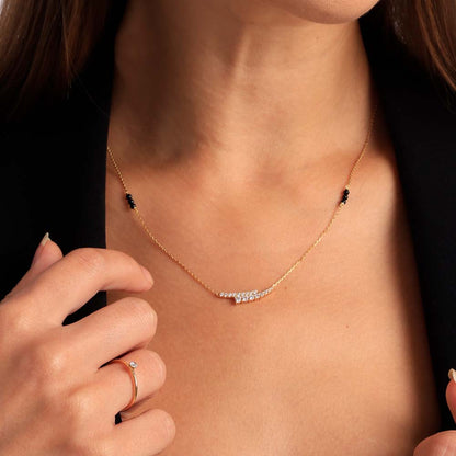 Sparkly Stones Curve Mangalsutra | 18k Gold Vermeil