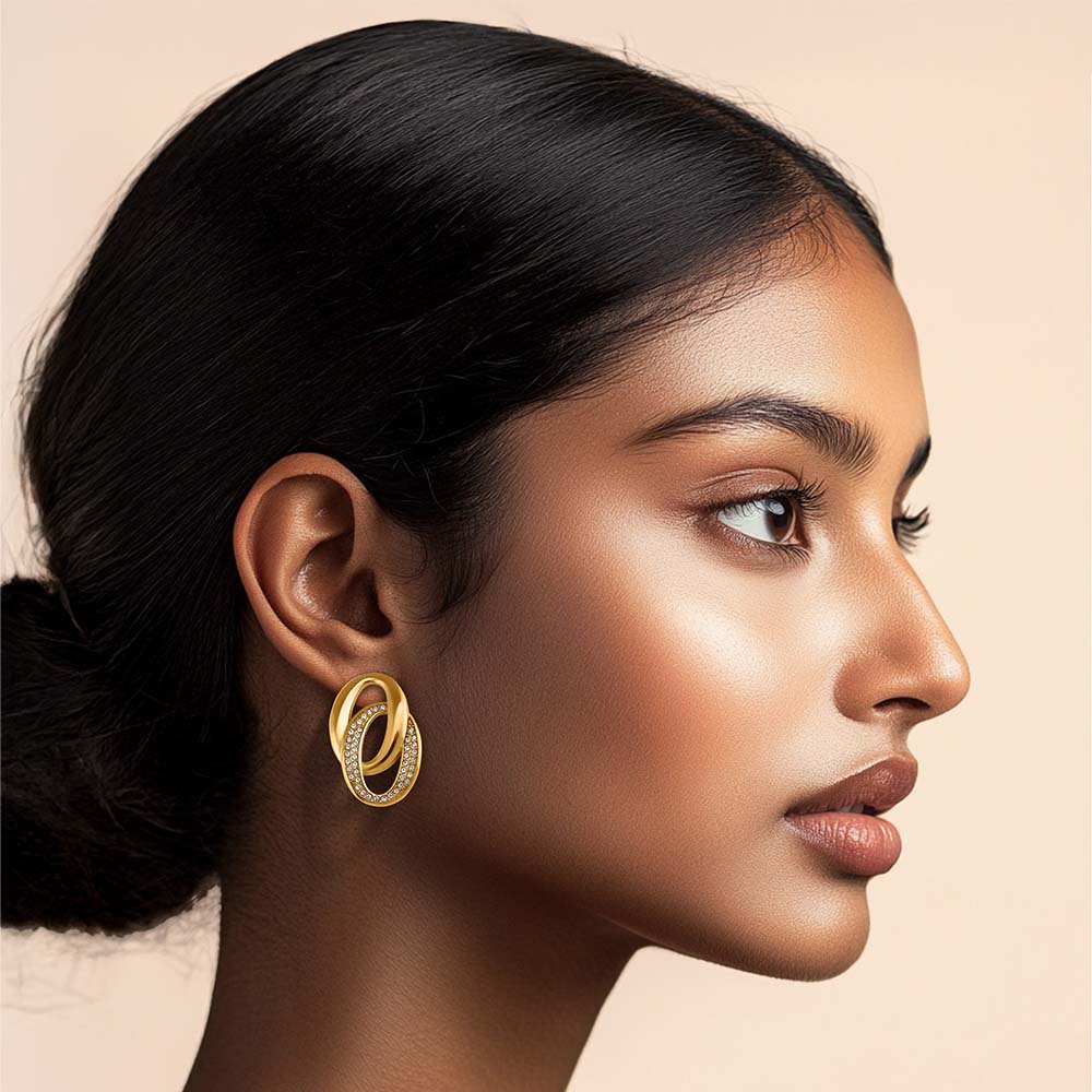 Elegant Interlinked Stud Earrings