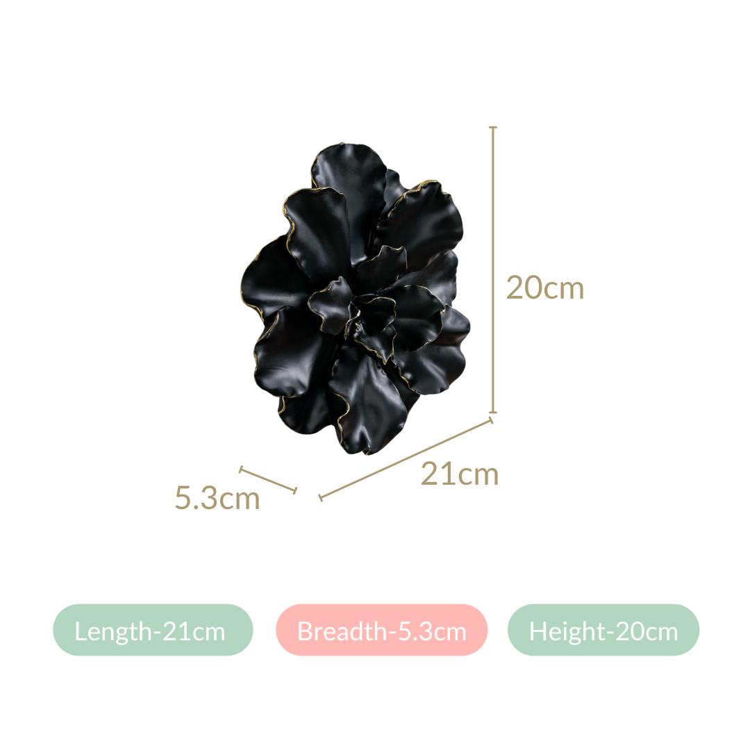 Black Gold Carnation Flower Wall Decor