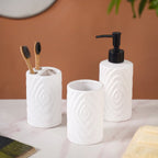 Contour Design Bathroom Accessories Set Of 3 White