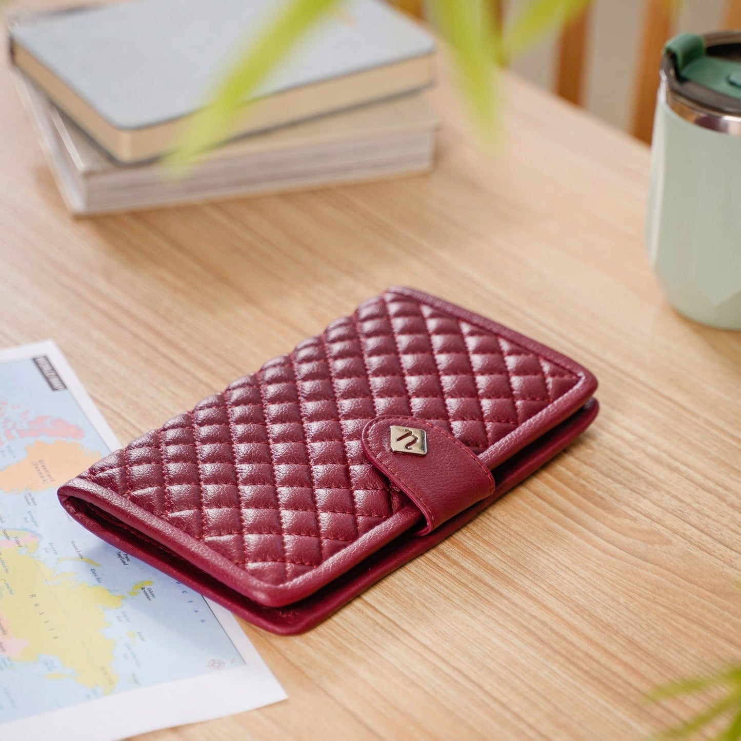 Maroon Travel Passport Wallet