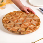 Kaleidoscopic Inlay Wooden Lazy Susan 31cm