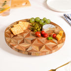 Kaleidoscopic Inlay Wooden Lazy Susan 31cm