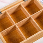 Multipurpose Wooden Storage Box With Compartments 21x16cm