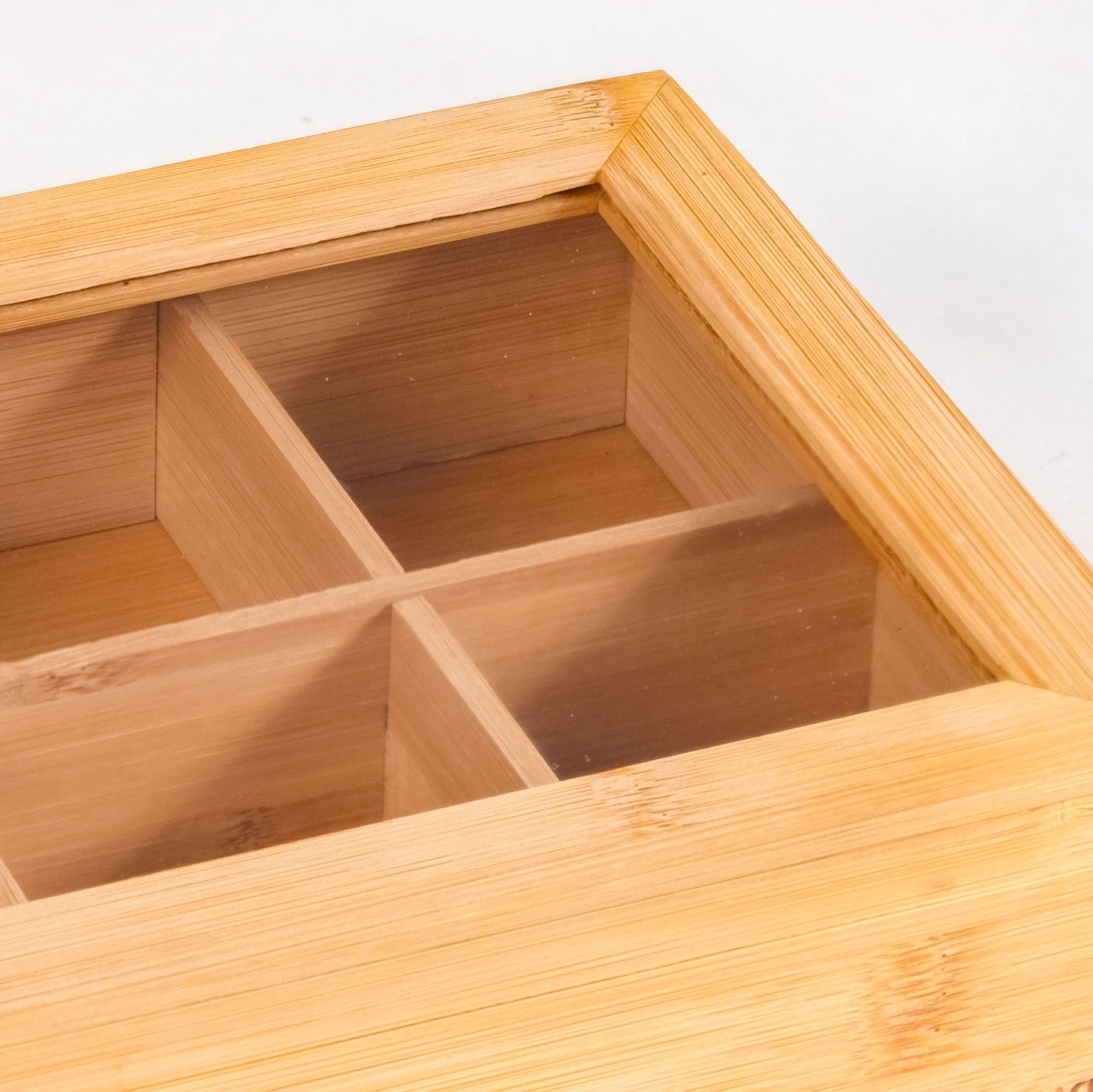 Multipurpose Wooden Storage Box With Compartments 21x16cm