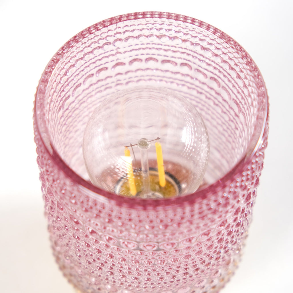 Battery Operated Bubble Glass Lamp With LED Bulb