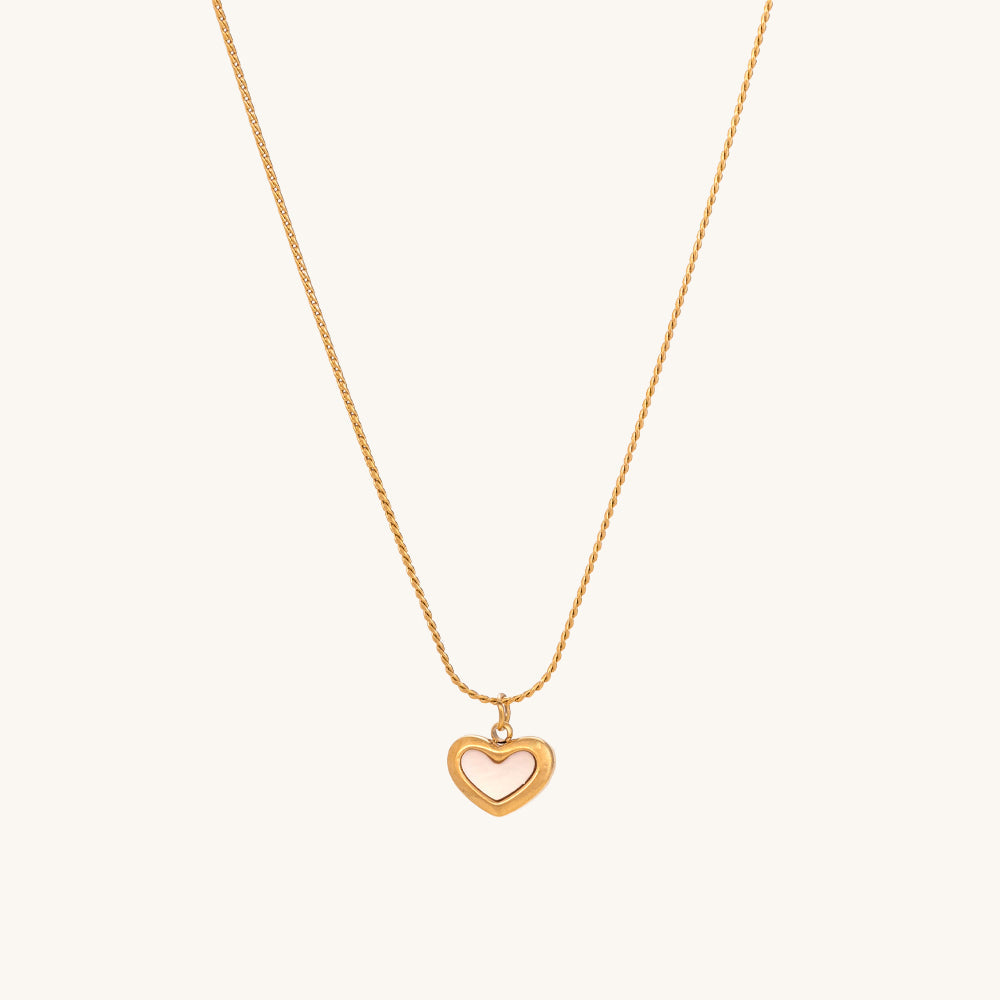 White Heart Necklace & Luminous Lore Bracelet Combo Set