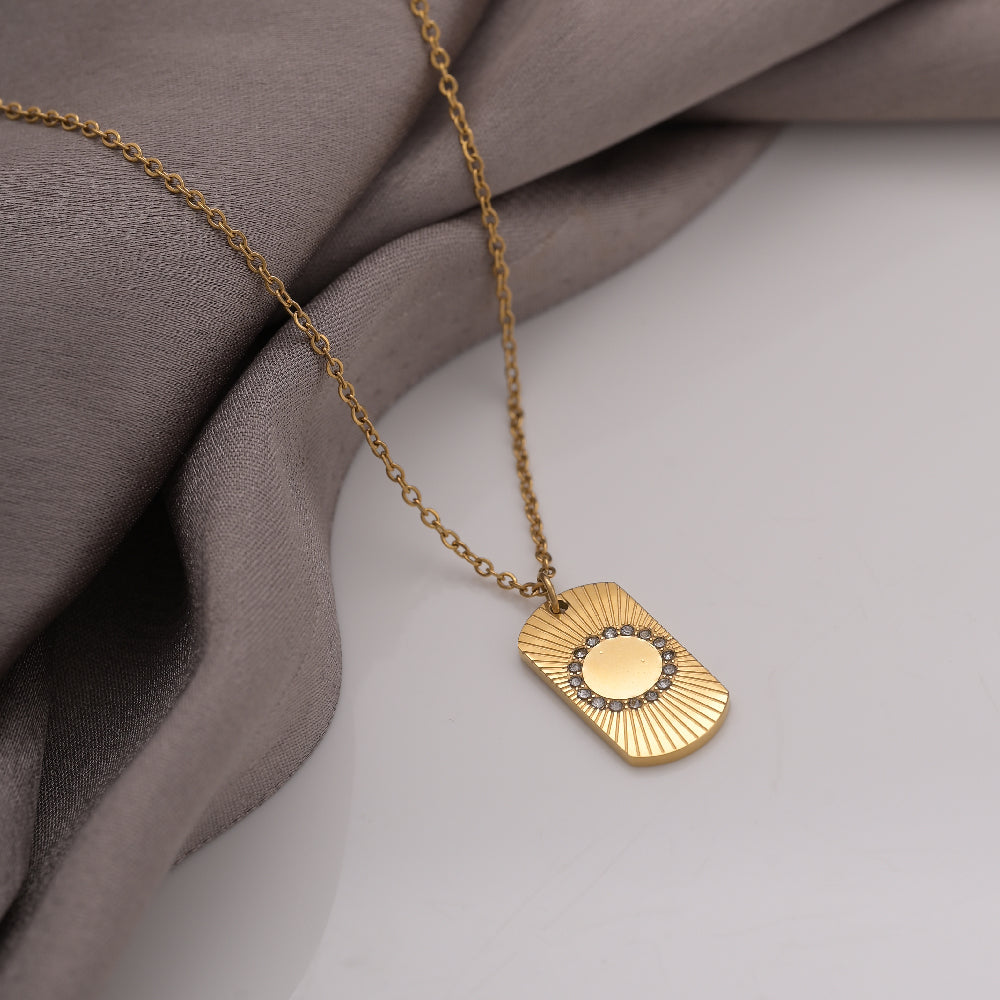 Delicate Round Rays Necklace
