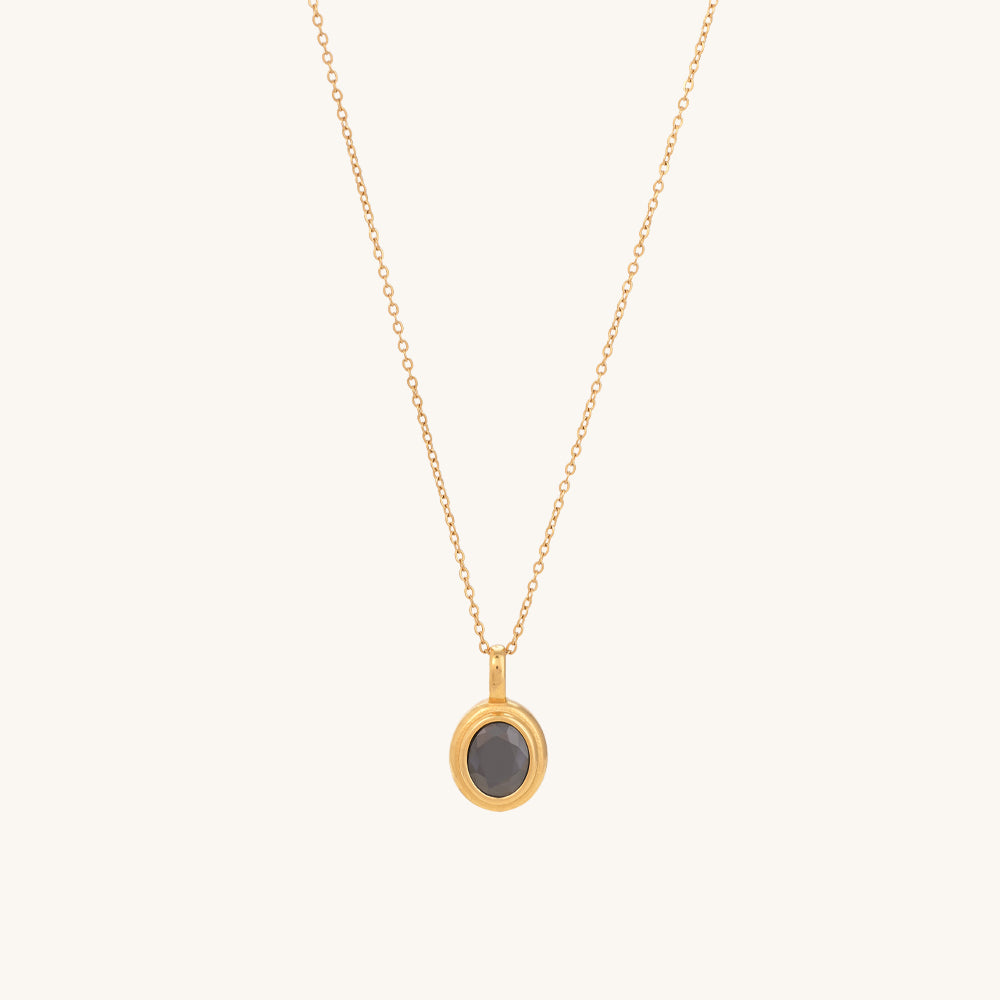 Black Emerald Oval Pendant