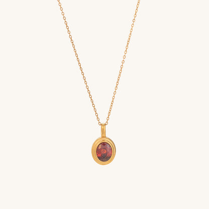 Red Emerald Oval Pendant