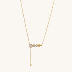 Circles White Pearl Enamel Dangling Necklace