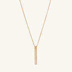 Cuboid Bar White Pearl Enamel Pendant