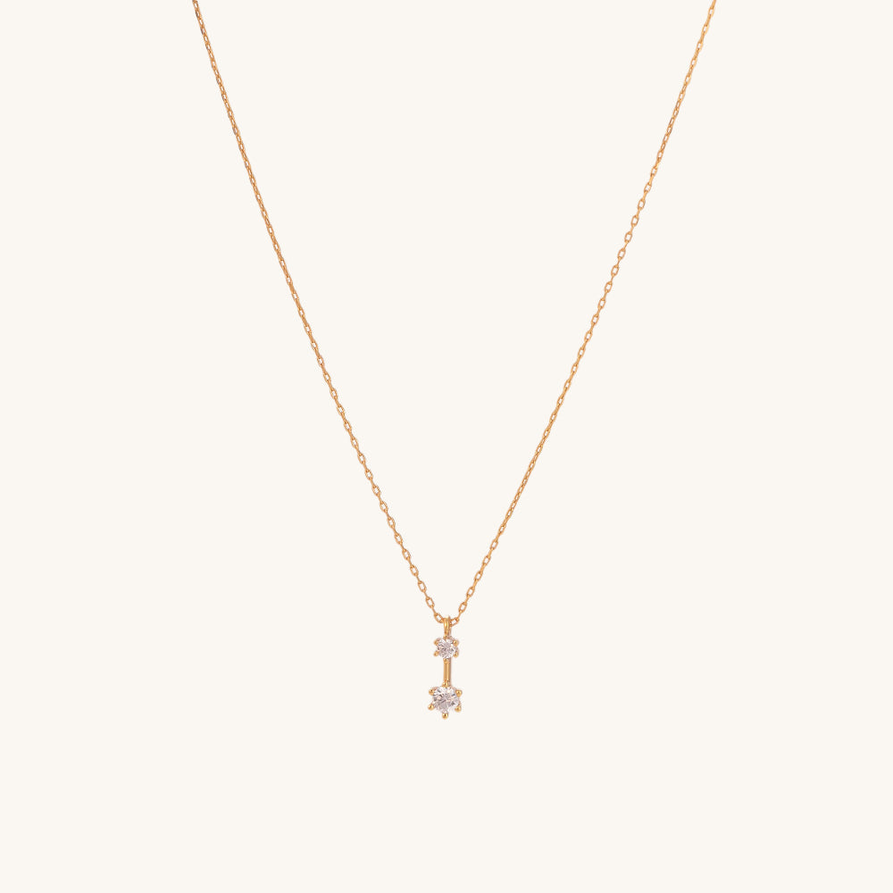 Dainty Mini Diamond Solitaire Necklace | 18k Gold Vermeil