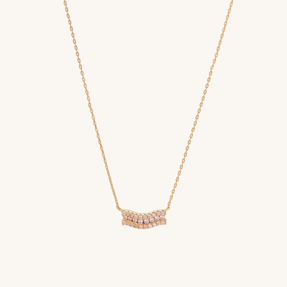 Diamond Wavy Necklace | 18k Gold Vermeil