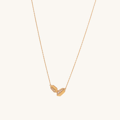Rebecca Minkoff Puffy Metal Hexagon Necklace | 18k Gold Vermeil