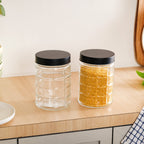 Glass Storage Jars With Airtight Lid Set Of 4 Checks 1350ml