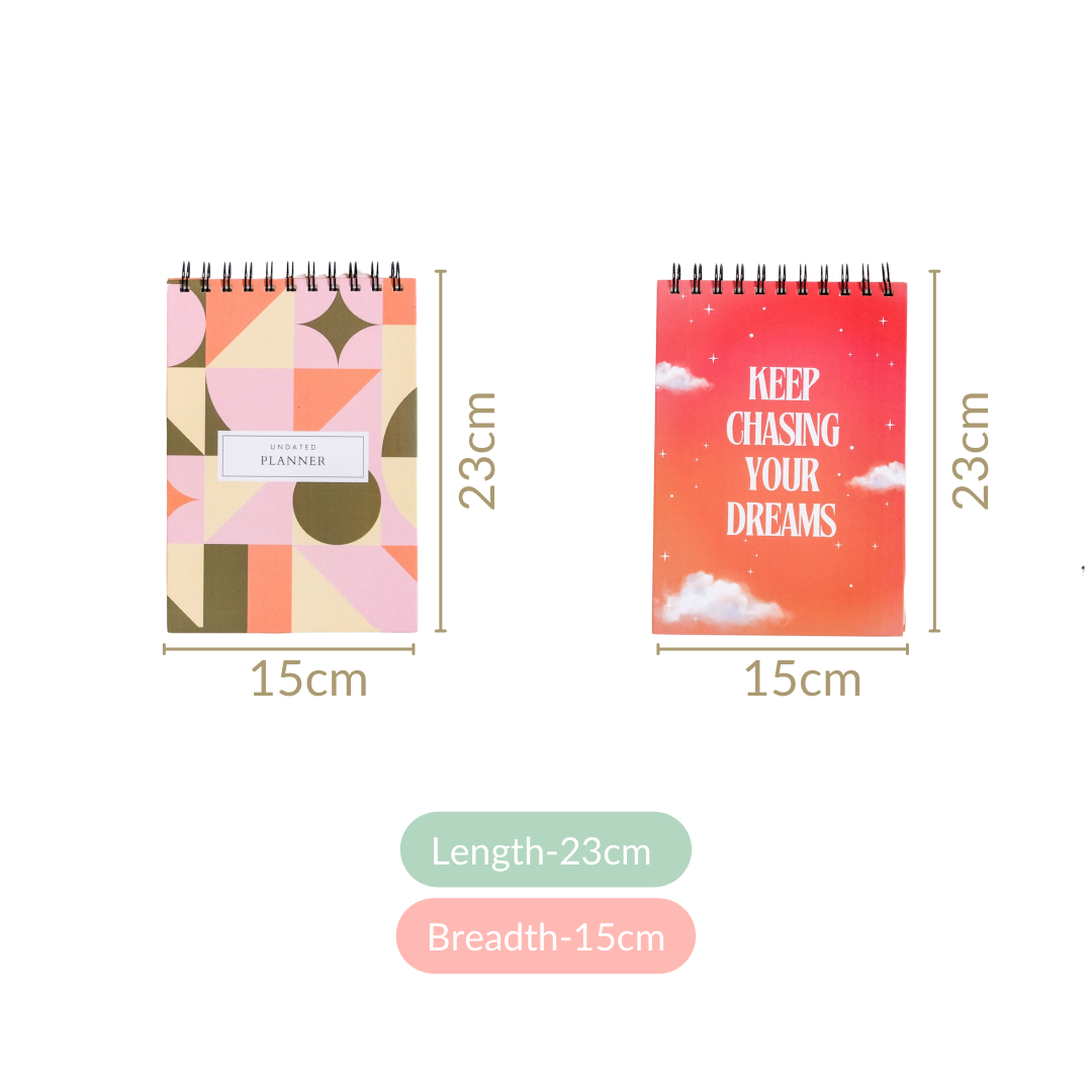 Chasing Dreams Undated Planner Set Of 2