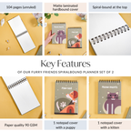 Furry Friends Spiralbound Planner Set Of 2