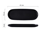 Black Long Ceramic Serving Platter