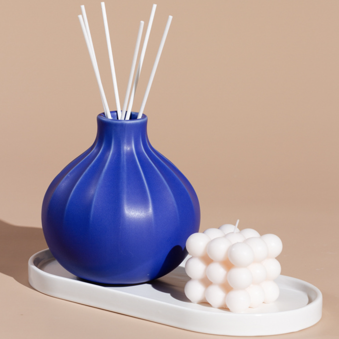 Ribbed Contemporary Vase