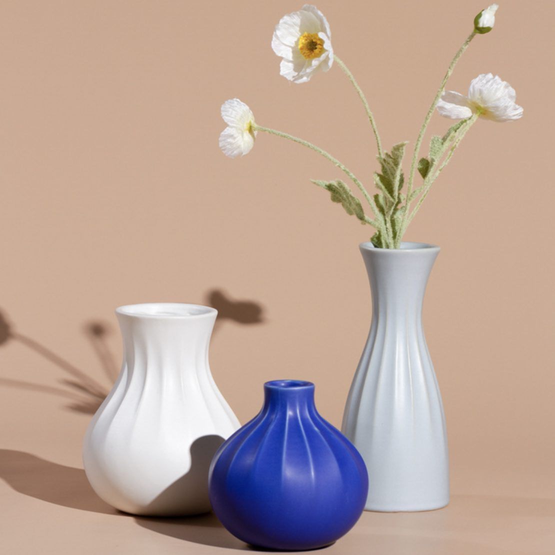 Ribbed Contemporary Vase