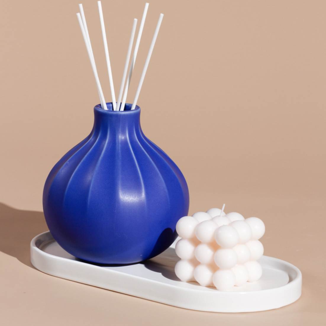 Ribbed Contemporary Vase