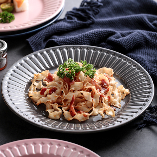 Royal Pasta Plate Grey 9 Inch