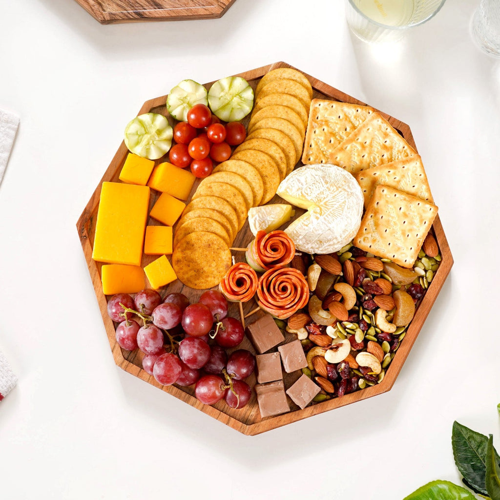 Octagon Wooden Snack Platter Large