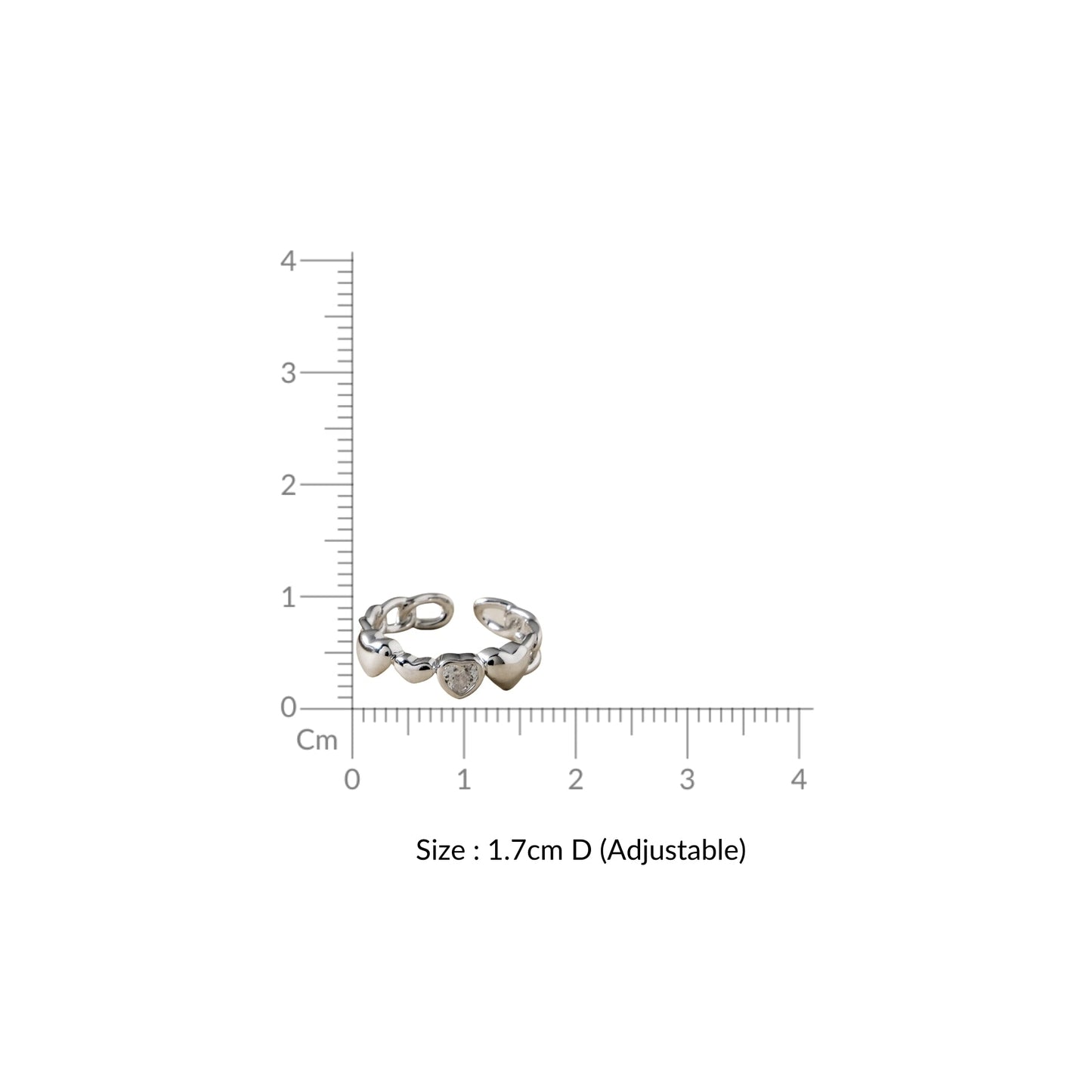 Only Hearts Finger Ring Silver