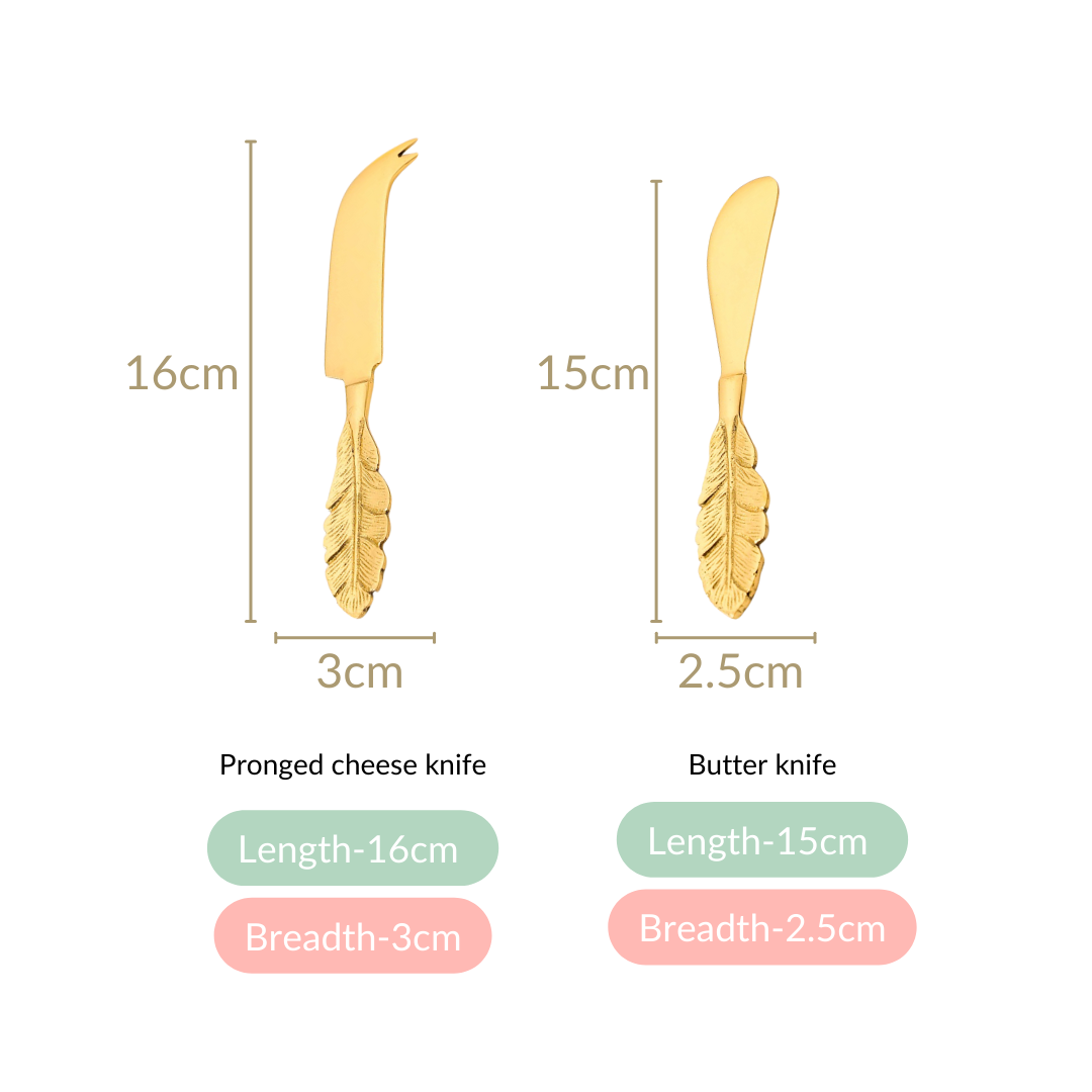 Luxe Gold Butter Knife And Cheese Knife Set Of 2