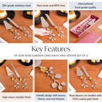 Orchid Garden Cake Knife And Server Set Of 2