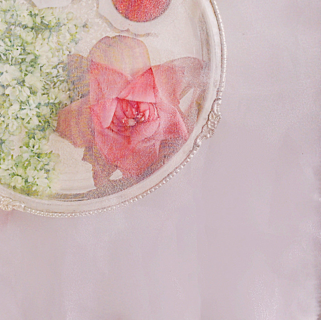 Pastel Pink Tray Cover With Tassels Set Of 2