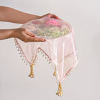 Pastel Pink Tray Cover With Tassels Set Of 2