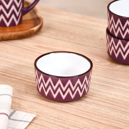 Oscilla Ceramic Small Bowl For Nuts Set Of 4 Purple 200ml