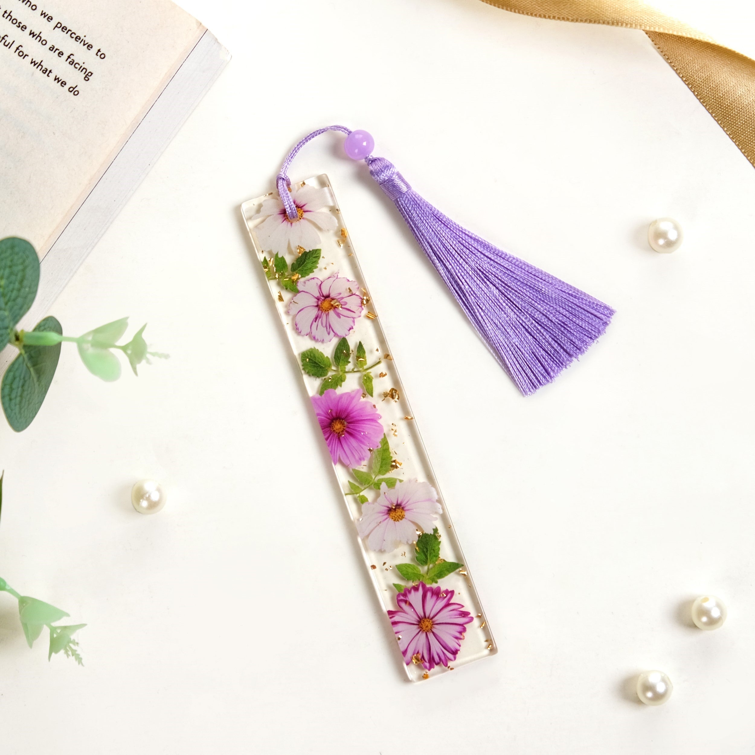 Petaled Pages Bookmark With Tassel