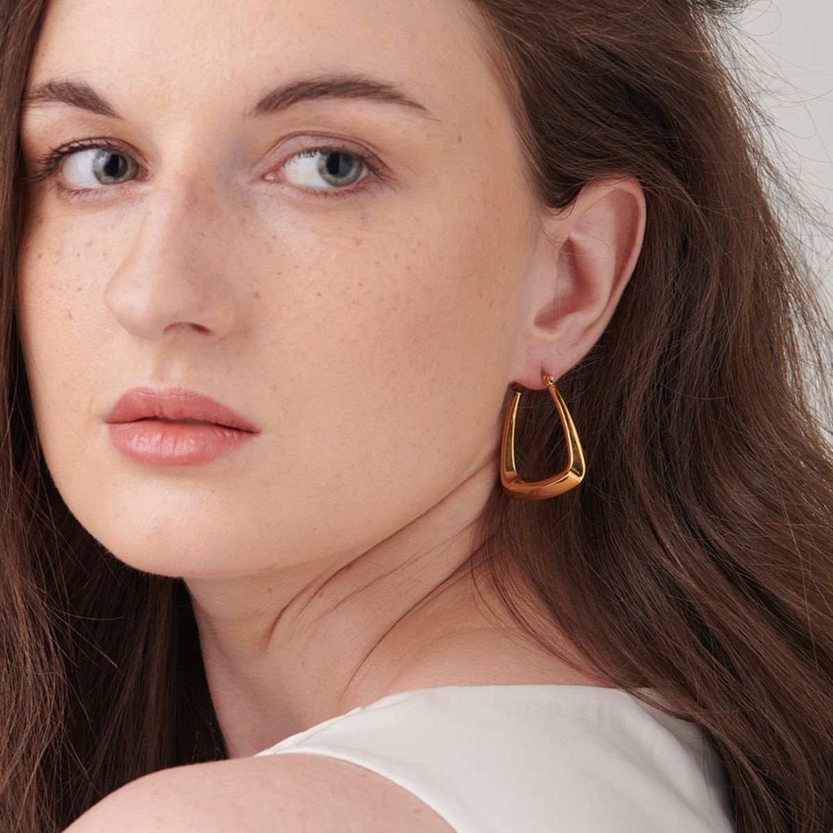 Triangle Shape Hoop Earrings