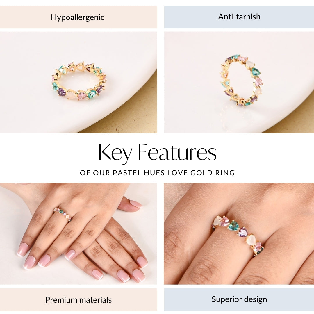 Pastel Hues Love Gold Ring