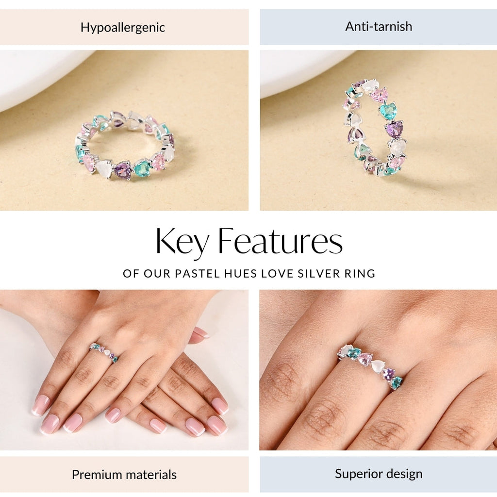 Pastel Hues Love Silver Ring