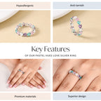 Pastel Hues Love Silver Ring