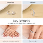 Pearl And Stone Silver Harmony Ring