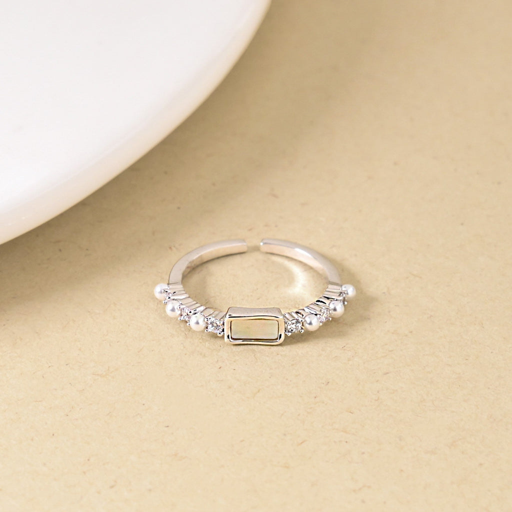 Pearl And Stone Silver Harmony Ring
